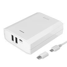 商品写真 TL80SCAW「モバイルバッテリー10400USB-A2ポートType-C変換アダプタ付属」