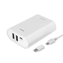 商品写真 TL82SCAW「モバイルバッテリー7800USB-A2ポートType-C変換アダプタ付属」